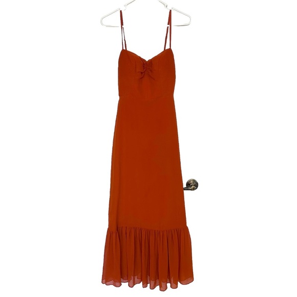 Azazie Rust A-Line Chiffon Wedding Bridesmaid Dress - Picture 5 of 9